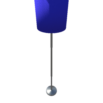 Tall Lamp-001 - Brushed Metal Cyl_1 Shade Blue